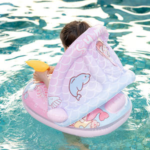 Flotador Inflable para Bebés y Niños Pequeños con Sombrilla y Asiento, Diseño de Dibujos Animados, para Piscina y Parque Acuático - Product Image 1