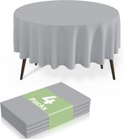 Housse de table pour fête de bureau, ronde de 84 pouces, nappe grise imperméable pour conférence, salon professionnel, hôtel
