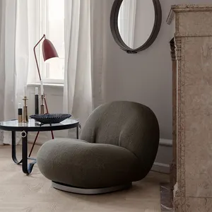 Sillón de cuero giratorio antiguo, estilo de sillín con acento Industrial para sala de estar o sala de estar, sofá Vintage, silla de ocio