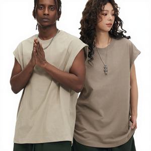 T-shirt sans manches unisexe en coton tricoté 270g 100% respirant et à séchage rapide, personnalisable avec logo, pour femmes et hommes, style décontracté, coupe oversize, idéal pour adolescents - Product Image 3