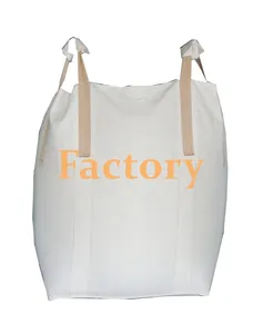 Fibc-bolsa de plástico tejida para empaquetar productos químicos de cemento, bolsa Jumbo de 100% polipropileno, 1500Kg