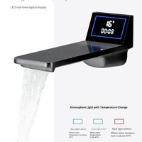 Robinet de lavabo encastré en laiton avec affichage numérique et cartouche céramique pour hôtels, maisons et halls – Design moderne intégré