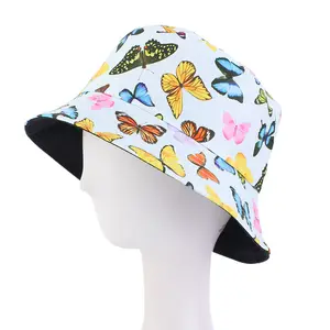 Toptan kap siyah kadın günlük-HZM-22047 balıkçı günlük Packable geri dönüşümlü güneş şapkası c elastik bant ücretsiz kova şapkalar