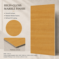 Panneau mural en PVC à grain de bois de chêne naturel MORLENX, feuille de marbre UV haute brillance pour projet d'intérieur moderne