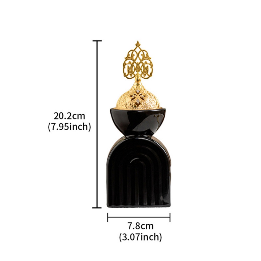 Arch-shaped Big Tree Head Cover Incense Burner - Black