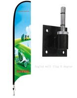 Base murale réglable en acier inoxydable à 0, 30 et 90 degrés pour drapeau publicitaire personnalisé en forme de larme, plume ou swooper