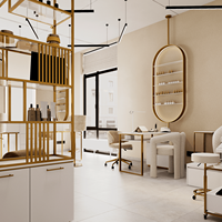Desain Interior Salon Kuku Layanan Renovasi Toko Kecantikan Komersial Satu Atap yang Dapat Disesuaikan Dekorasi Salon Kuku Mewah Modern