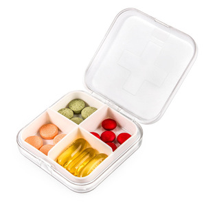 Boîte à médicaments portable en plastique PP écologique, petit compartiment pour le rangement des pilules, capsules et comprimés, bacs et boîtes de rangement en plastique - Product Image 2