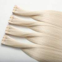 Extensions de cheveux humains 100% Remy à bandes adhésives en gros # 60 mèches blond platine double drawn, sans couture, qualité professionnelle salon