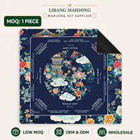 Tapis de Mahjong pour les réunions familiales de Thanksgiving, housse de table en caoutchouc silencieuse, antidérapante et imperméable, personnalisable pour les commandes en gros