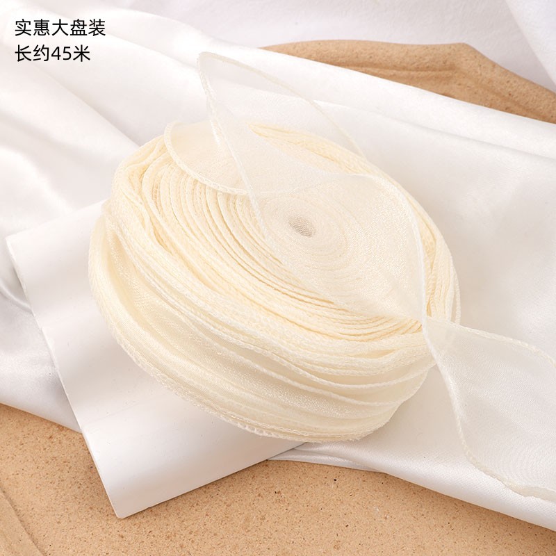 Riz blanc 4cm * 40 yards grande plaque fil de queue de poisson