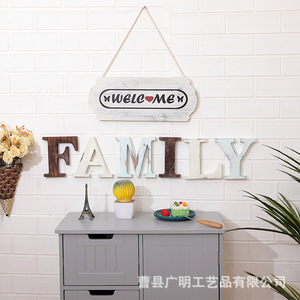 Wooden <b>Wall</b> Signs <b>Letter</b> Pendants Irregular Shape Home Decor For Living Room Bedroom Guesthouse - Product Image 1