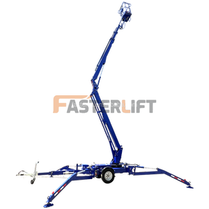 Elevador de pluma plegable montado en remolque Elevador de araña de 6m a 20m Mini elevador de pluma montado en remolque remolcable - Product Image 4