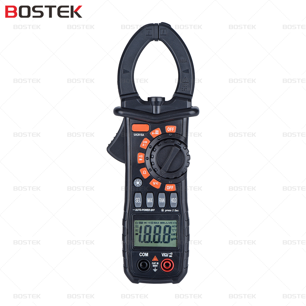 BOSTEK UA2018A Clamp Meter Digital Ac Dc Voltage Current LCD Multimeter