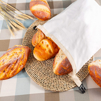 Sac à pain réutilisable en coton biologique et lin avec fermeture éclair et logo personnalisé, double compartiment pour garder le pain frais, idéal pour offrir en cadeau