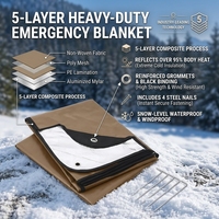 Bâche d'urgence imperméable robuste à 5 couches isolées pour abri et protection - Vente en gros