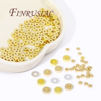 Perles d'écartement plaquées or 18 carats 3mm 4mm 6mm Composants ronds plats pour la fabrication de bijoux Bracelets à bricoler soi-même Séparateurs Accessoires