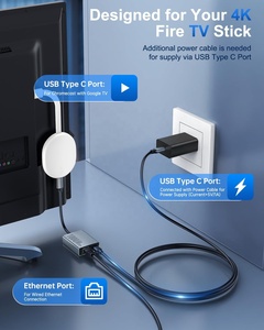 Adaptador USB C a RJ45 Gigabit Ethernet compatible con <span class=keywords><strong>Chromecast</strong></span> con Google TV HD/4K con adaptador Pd de 100m - Product Image 4