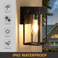 Lampu Dinding Tahan Air IP65 60W Bentuk Kotak, Lampu Hias Luar Ruangan Modern untuk Dekorasi