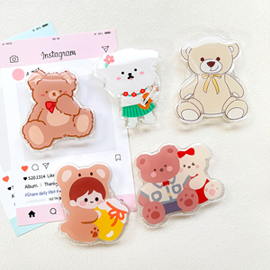 Wholesale Acrylic Epoxy Mobile Phone Grip Finger <strong>Ring</strong> Holder Stand Socket Griptok <strong>Poppings</strong> with Cute Cartoon Bear Design - Product Image 5