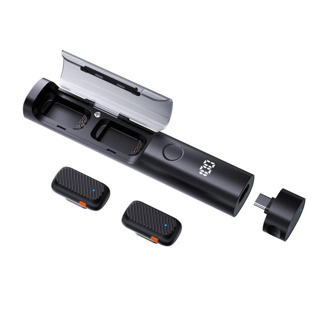 QY97 Wireless Lavalier Mic Omnidirectional One-Key Noise Reduction HD Audio Multi-Form for Vlog Live Streaming