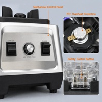Mixeur Commercial Professionnel 1400W (2200W de crête) avec Bol en PC Incassable de 2L, Lames en Acier Inoxydable à 6 Lames et Vitesse Réglable