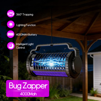 Piège à insectes solaire rechargeable 4 en 1 pour l'extérieur avec batterie 4000 mAh, lampe anti-moustiques étanche avec lumière LED nocturne
