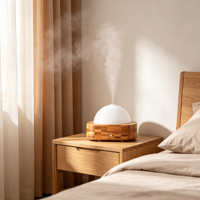 Diffuseur ultrasonique de bureau compact pour la maison, machine à parfum aux huiles essentielles effet bois, humidificateur d'aromathérapie