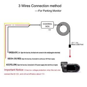 Dash Cam Hardwire Kit Loại <span class=keywords><strong>C</strong></span>/Mini/Micr 24 Giờ Bãi Đậu Xe Wire12V-24V <span class=keywords><strong>C</strong></span>ứng Với Điện Áp Thấp Đường Dây Bảo Vệ - Product Image 6