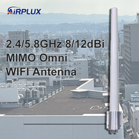 Antenne WiFi omnidirectionnelle MIMO 2,4/5,8 GHz 8/12 dBi extérieure 4 ports N-Femelle avec radôme en PVC pour point d'accès et routeur