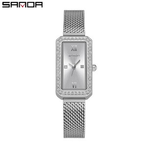 Montre à quartz carrée vintage Sanda 1122 pour femme, avec diamants, luxe léger, étanche, pour le quotidien - Product Image 1