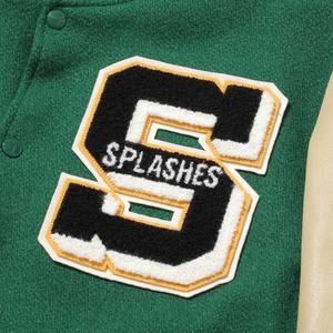 Veste universitaire d'équipe personnalisée, baseball, collège, hiver, col montant, patch en chenille et broderie, logo personnalisé, OEM, uni teint - Product Image 4