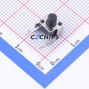 TC-6615-7-160G Tactile Switch Bent Lead Through Hole-4P,6x6mm Switch Single Pole Single Throw Round Button 1.6N Right Angle - Product Image 1