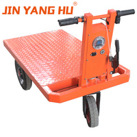 JIN YANG HU Chariot plat électrique Petit chariot à plat à poussée manuelle Mini chariot de transport flexible à 3 roues