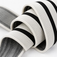 Ruban élastique rayé noir et blanc Meetee RD832 40,60 mm en nylon et spandex pour vêtements de sport et accessoires de couture