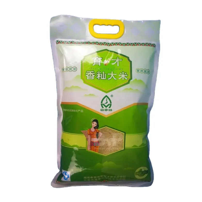 5kg 10kg rice/wheat flour/grain vacuum packaging bag with handle
