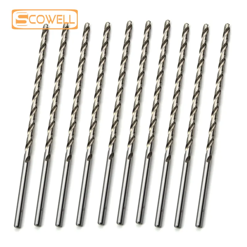 Gỗ Kim Loại Thêm Dài Khoan Bit 3Mm, 3.5Mm, 4Mm, 4.5Mm, 5Mm, 5.5Mm, 6Mm, 7Mm, 8Mm HSS Người Buôn Bán Cổ Phần Khoan Bits DIN340