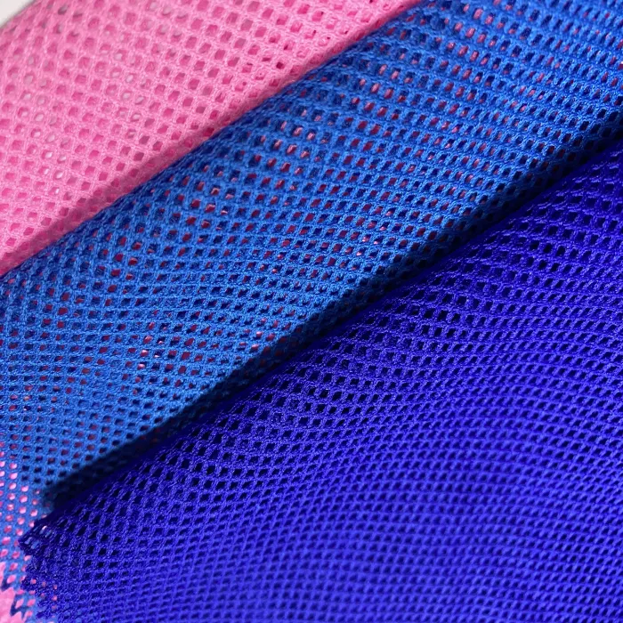 2*2 DTY 65GSM outdoor diamond mesh fabric knitted polyester fabric mesh for sports and bag lining stock