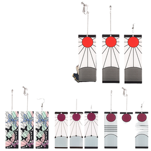 <span class=keywords><strong>Pendientes</strong></span> colgantes de <span class=keywords><strong>Tanjiro</strong></span>, joyería de moda de Demon Slayer en forma de rectángulo acrílico de moda de Japón inspirada en dibujos animados de Anime - Product Image 1