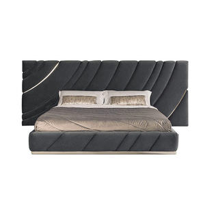 Роскошная кожаная кровать, спальные комплекты для отеля, односпальная кровать размера «Queen-Size», мебель для комнаты, современные деревянные кровати для дома - Product Image 6