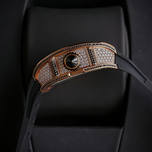 Montre mécanique à remontage manuel unisexe Diamond Carbon 17-01, forme barillet, squelette, tourbillon, <span class=keywords><strong>prestige</strong></span>, soirée, montre-bracelet, chronomètre - Product Image 3
