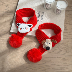 Écharpe de Noël en laine pour chat et chien, accessoires de dessin animé renne, bijoux pour petits chiens Bichon Frisé, collection automne-hiver - Product Image 3