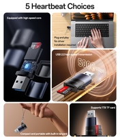 Yesido USB2.0 Interfaz USB de Alta Velocidad de Aleación de Aluminio Compatible con 1TB Plug and Play Adaptador de Lector de Tarjetas TF GS36
