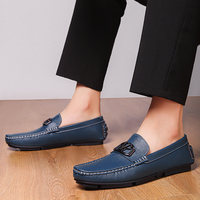 Mocassins pour hommes en cuir véritable respirant et antidérapant, chaussures de conduite décontractées, marque de luxe italienne, mocassins de créateur tendance