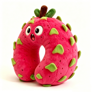 Customized Cute Pink Dragon Fruit U-Shaped,<b>Neck</b> <b>Pillow</b> Fruit Plush Travel <b>Pillow</b> - Product Image 5