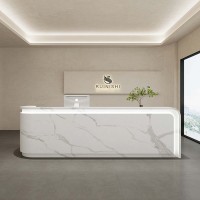 Comptoir d'accueil de bureau de luxe Bureau de réception blanc moderne pour salon de beauté Hôtel Banque