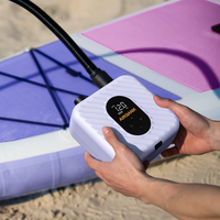 Pompe à paddle électrique portable 20 PSI rechargeable pour SUP avec arrêt automatique, gonflage et dégonflage rapide en deux étapes, 7 embouts