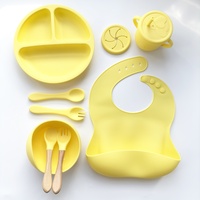 Vente en gros Ensemble d'alimentation pour bébé en silicone 9 pièces Vaisselle pour nouveau-né Assiette et tasse cadeau Fournitures pour bébé pour enfants