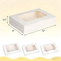 Boîtes à gâteaux à fenêtre en gros, boîtes cadeaux jetables pour macarons, 12*8*2.5 pouces, emballage alimentaire de qualité alimentaire pour la pâtisserie à domicile, desserts de café