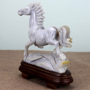 Top qualité main sculpture sculpture de cheval, gris agate cristal artisanat pour collection - Product Image 2